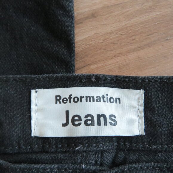 REFORMATION Serena High Skinny Crop Jeans in Black - Size US 24 - Picture 14 of 15